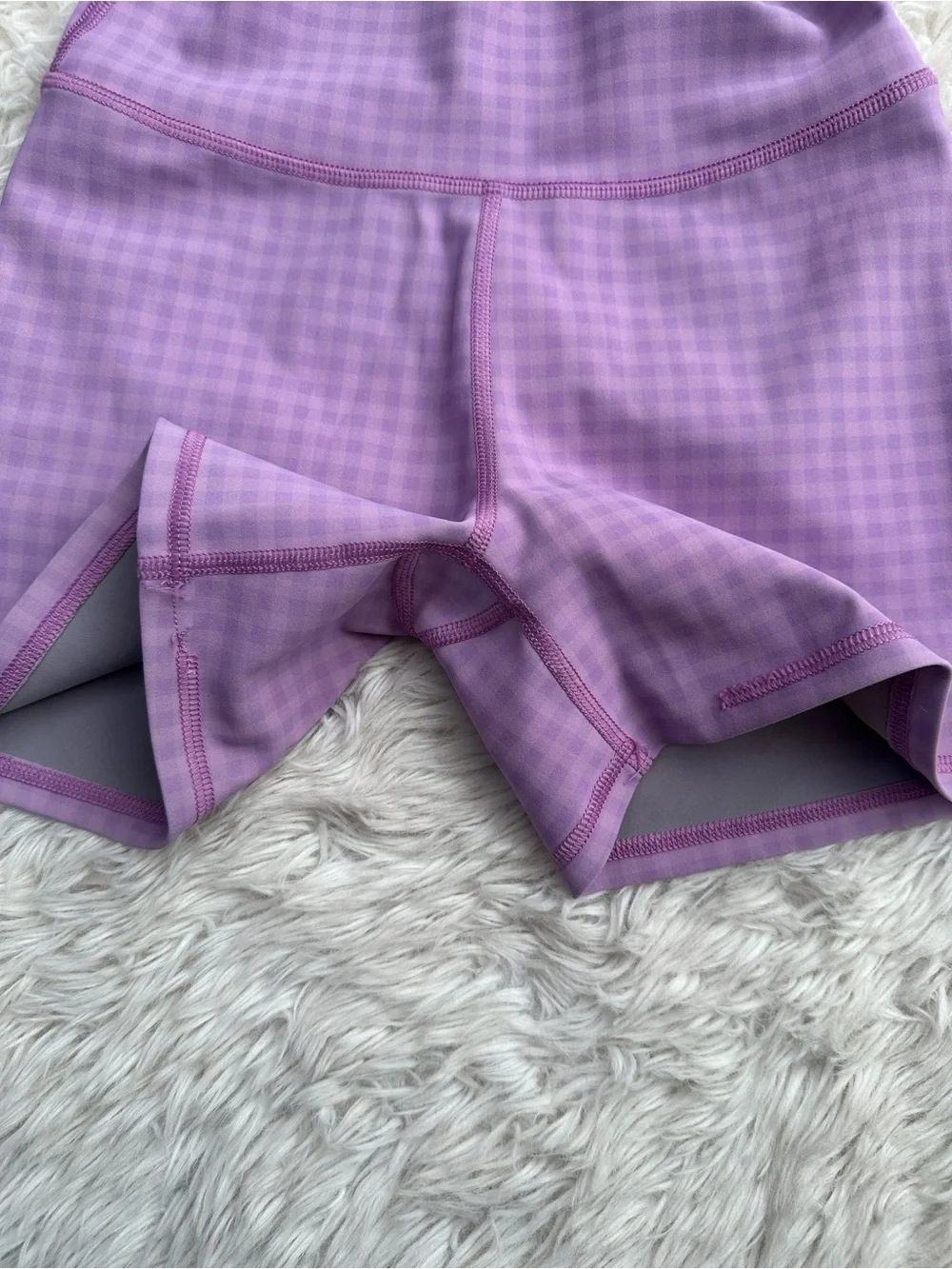 ALO Yoga Gingham High-Waist Bike Shorts